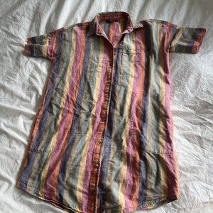 Madewell Courier Shirtdress in Rainbow Stripe